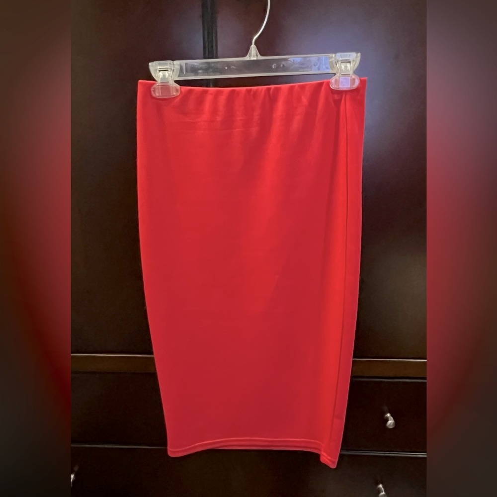 Spandex, fuchsia, Pencil skirt